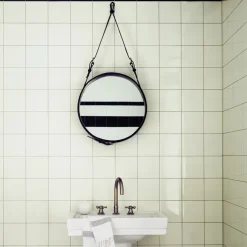 GUBI Adnet Circulaire mirror S, black Silver-colouredBlack Clearance