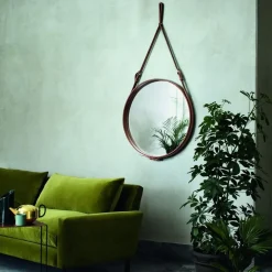 GUBI Adnet Circulaire mirror S, brown BrownSilver-coloured Hot