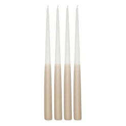 Scandi Essentials Affinity two-toned long candles 4 pack 32 cm, White-sand Red Best