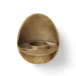 Ferm Living Agapé tealight holder wall, Brass finish Gold-coloured New