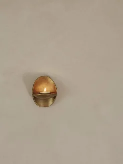 Ferm Living Agapé tealight holder wall, Brass finish Gold-coloured New