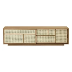 Design House Stockholm Air side table low, Oak, rattan Brown Sale