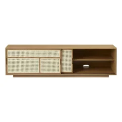 Design House Stockholm Air side table low, Oak, rattan Brown Sale
