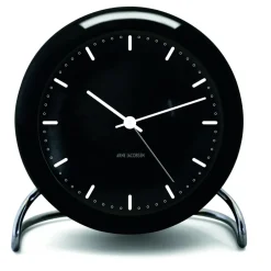 Arne Jacobsen Clocks AJ City Hall table clock, Black