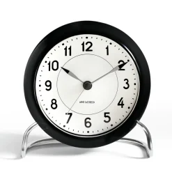 Arne Jacobsen Clocks AJ Station table clock, Black Clearance