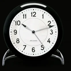 Arne Jacobsen Clocks AJ Station table clock, Black Clearance