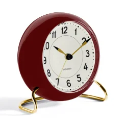 Arne Jacobsen Clocks AJ Station table clock burgundy, burgundy Red Sale