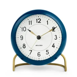 Arne Jacobsen Clocks AJ Station table clock petrol blue, petrol blue BlueWhite Online