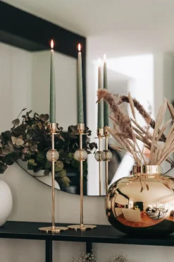 Hilke Collection Alba candle sticks 40 cm, Solid brass and glass Gold-coloured Sale