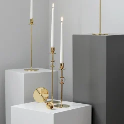 Hilke Collection Alba candle sticks 40 cm, Solid brass and glass Gold-coloured Sale