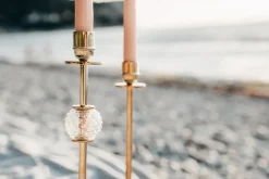 Hilke Collection Alba candle sticks 30 cm, Solid brass and glass Gold-coloured Sale