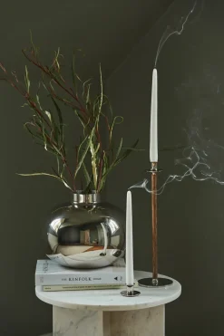 Hilke Collection Alto Basso candle sticks, Nickel-plated brass Silver-coloured Online