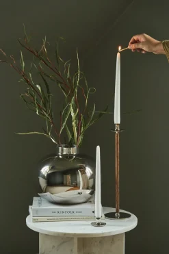 Hilke Collection Amico vase Ø29 cm, Nickel-plated brass Silver-coloured Discount