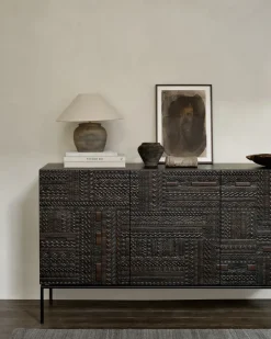 Ethnicraft Ancestors Tabwa sideboard, Teak 3 doors Brown New
