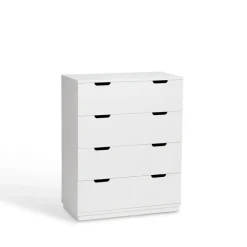 Mavis Aoko chest of 4 drawers, lacquer White New