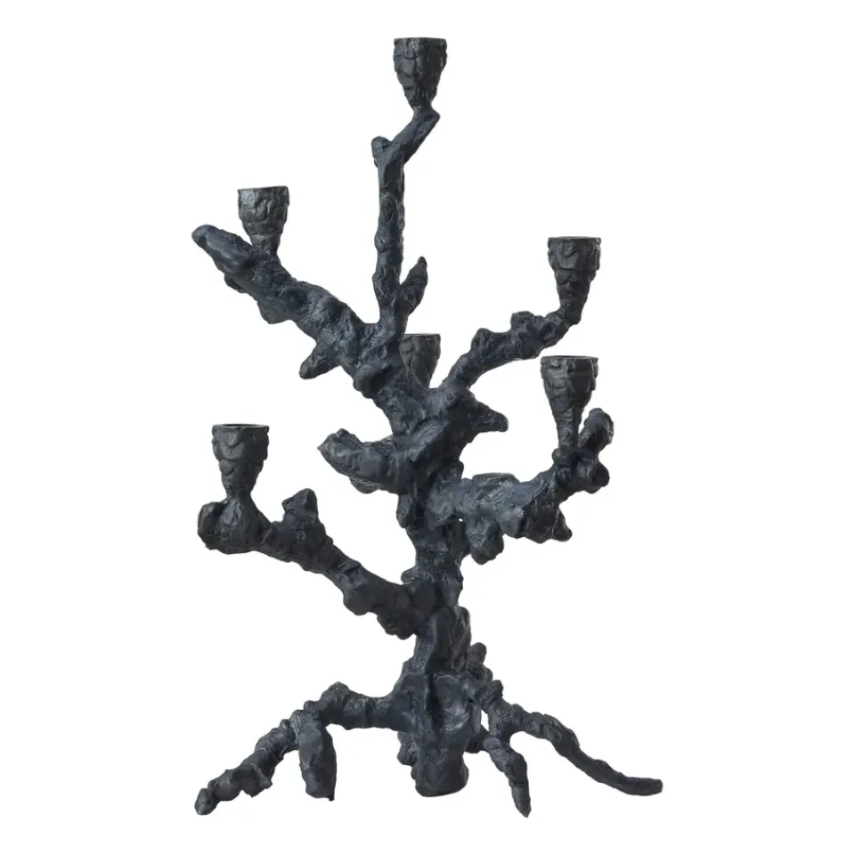 POLSPOTTEN Apple tree candlestick L 53 cm, Dark Grey New