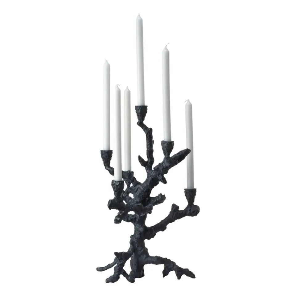 POLSPOTTEN Apple tree candlestick L 53 cm, Dark Grey New