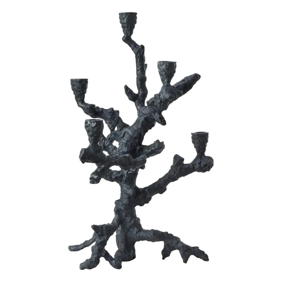 POLSPOTTEN Apple tree candlestick L 53 cm, Dark Grey New
