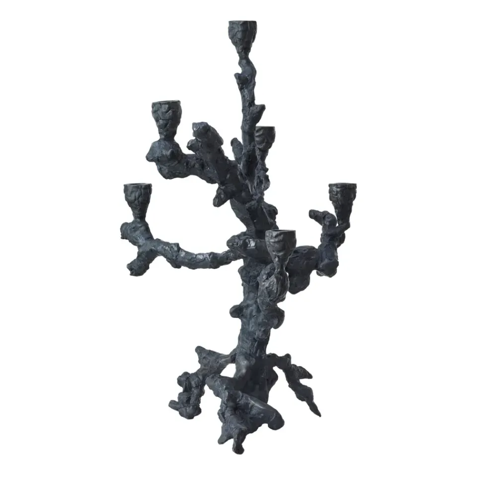 POLSPOTTEN Apple tree candlestick L 53 cm, Dark Grey New