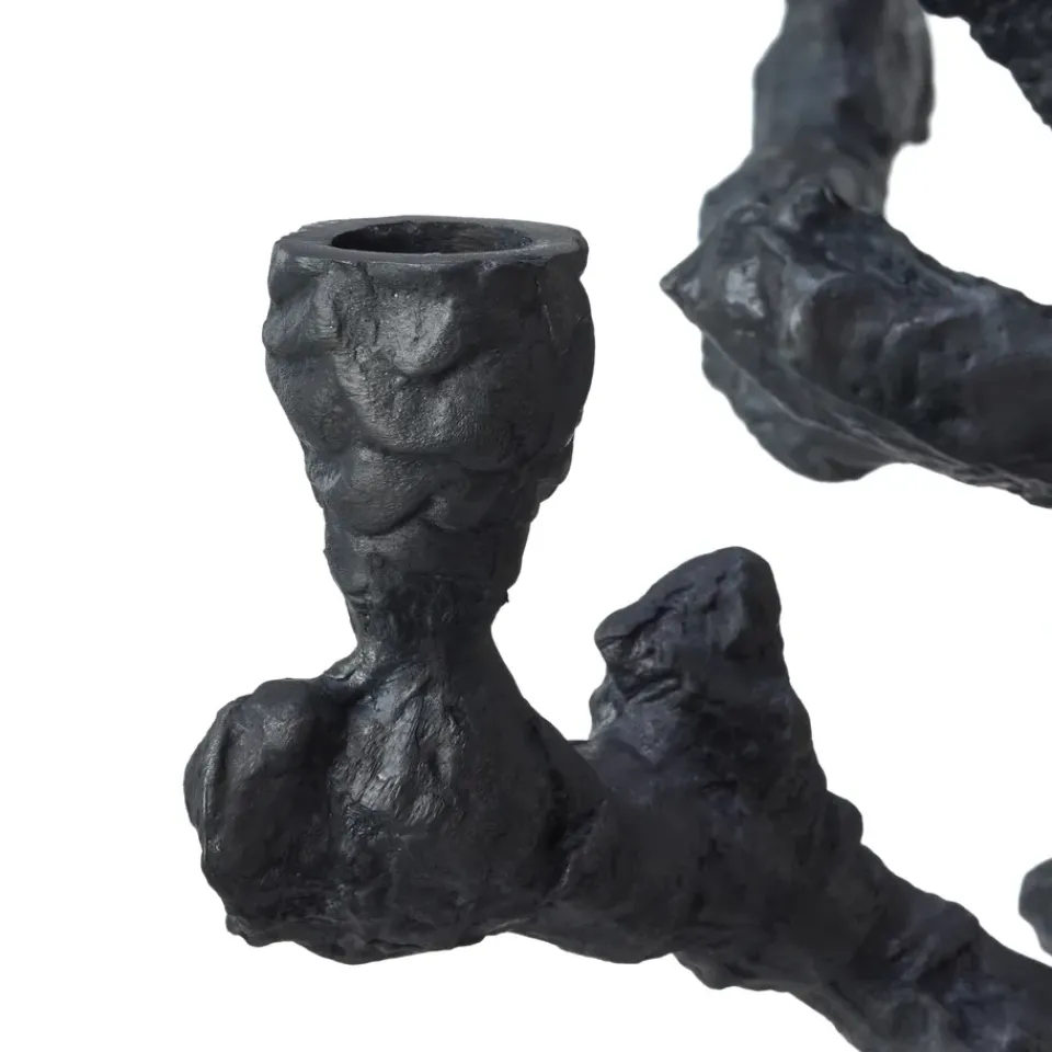 POLSPOTTEN Apple tree candlestick L 53 cm, Dark Grey New