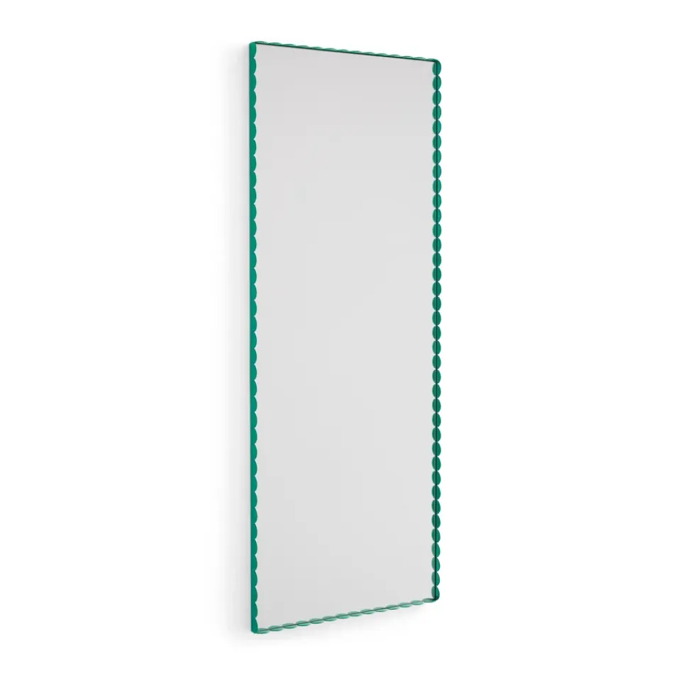 HAY Arcs Mirror Rectangle M mirror 50x133.5 cm, Green Hot