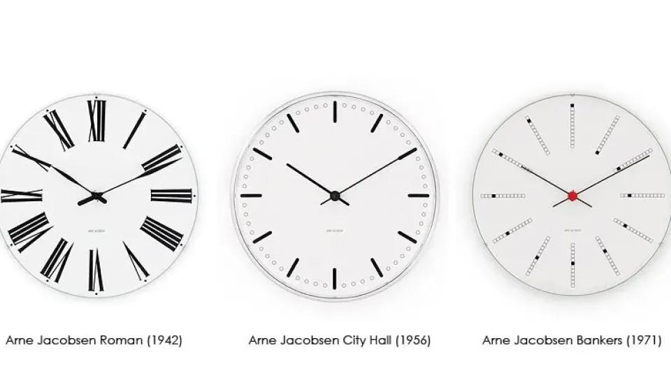 Arne Jacobsen Clocks Arne Jacobsen Bankers wall clock, Ø 210 mm White Discount