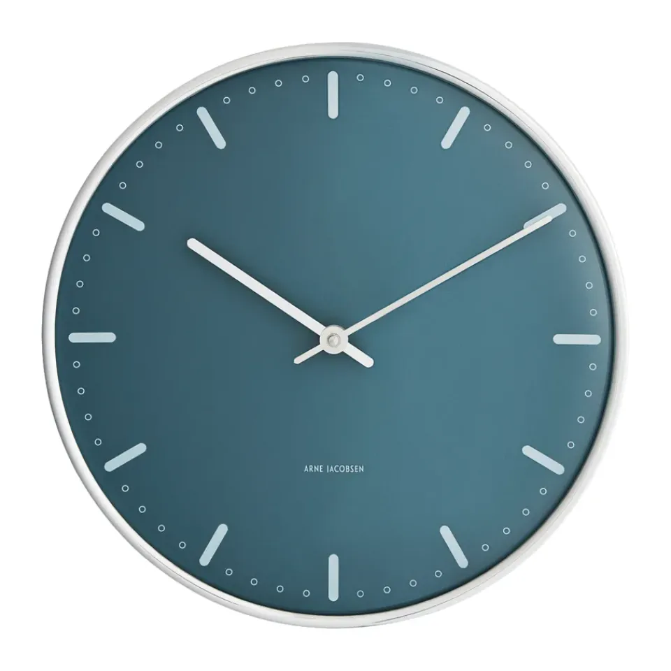 Arne Jacobsen Clocks Arne Jacobsen City Hall, , Ø29 cm Blue New