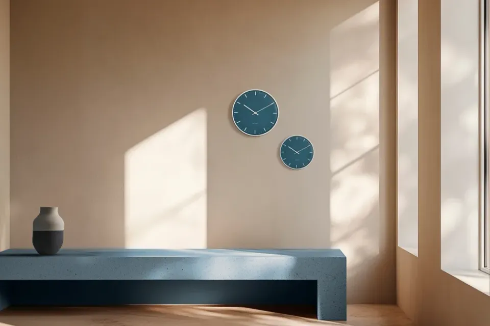 Arne Jacobsen Clocks Arne Jacobsen City Hall, , Ø29 cm Blue New