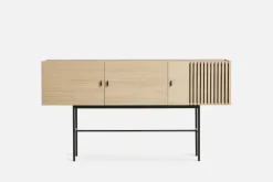 Woud Array side table, 180 cm, White pigmented oak BeigeBlack New