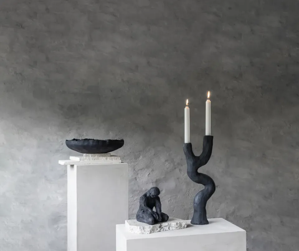 Mette Ditmer Art piece candle holder 41 cm, Black Outlet