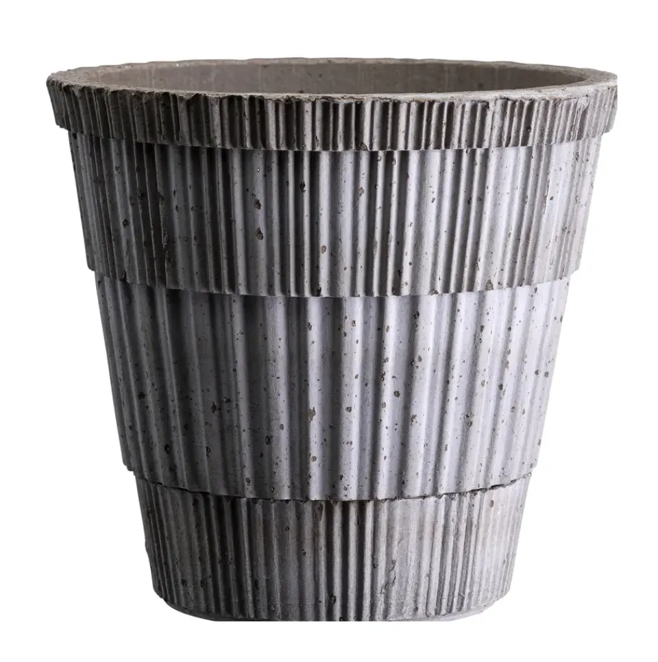 Bergs Potter Atlas raw pot with saucer, , Ø21 cm Grey Outlet