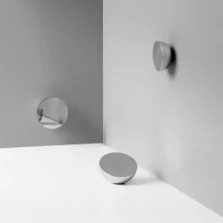 New Works Aura wall mirror small, Stainless steel Silver-coloured Sale