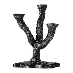 MUUBS Ava candle sticks 22 cm, Antique grey Silver-colouredGrey Outlet