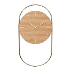 Andersen Furniture A-Wall wall clock 41x76 cm, Oak-brass Brown Clearance
