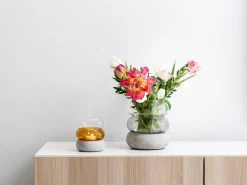 Muurla Bagel vase/lantern 12 cm, Amber YellowGrey Sale