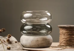 Muurla Bagel vase/lantern 22 cm, Grey New