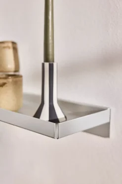 OYOY Bakku wall shelf small 16x50 cm, Aluminium Silver-coloured Clearance