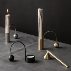 Ferm Living Balance brass candle holder, candle stick Gold-coloured Sale