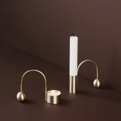 Ferm Living Balance brass candle holder, candle stick Gold-coloured Sale