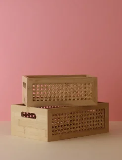 RIG-TIG Bamboo box storage box 15x25 cm, Bamboo Beige New