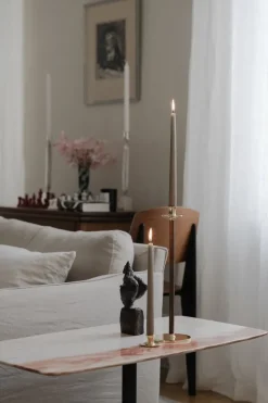 Hilke Collection Basso low candle sticks, Solid brass Gold-coloured New