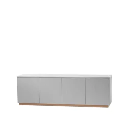 A2 Beam side table, Light , base in white oiled oak Grey Outlet