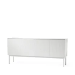 A2 Beam side table, lacquer, stand, tabletop in carrara marble White Clearance