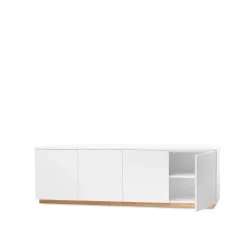 A2 Beam side table, lacquer, base in oiled oak White Clearance