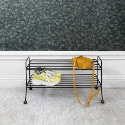 Maze Bill shoe shelf, black-dark Brown Best