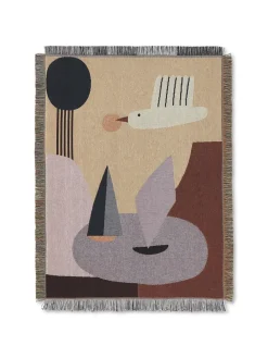 Ferm Living Bird boned throw, 80x110 cm Beige New