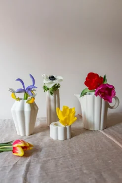 PotteryJo Birgit vase/candle sticks 5 cm, Shell White Best