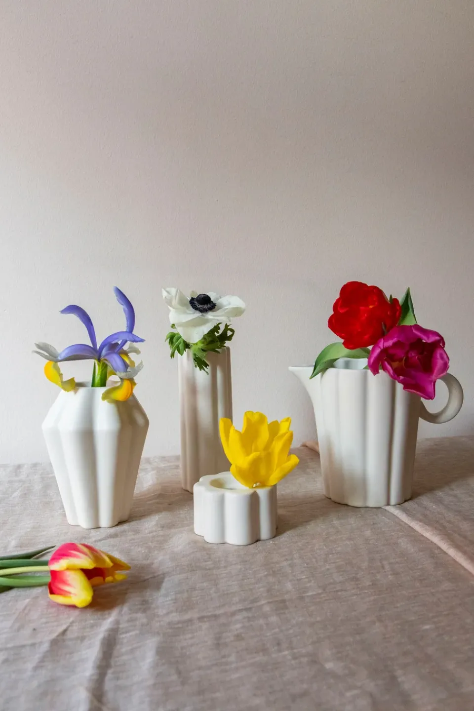 PotteryJo Birgit vase/candle sticks 5 cm, Shell White Best
