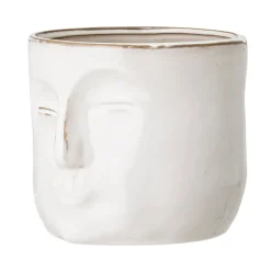 Bloomingville flower pot with face 16.5x18 cm, White Outlet