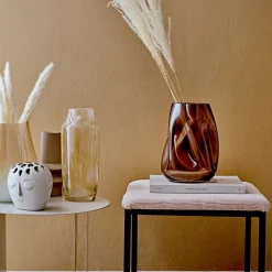 Bloomingville glass vase 26 cm, Brown Outlet